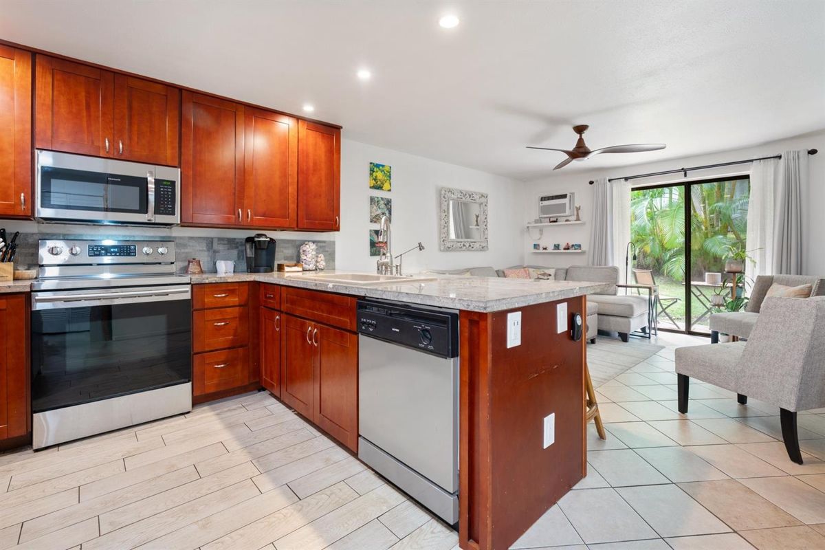 Remodeled kitchen at Kihei Shores #F-108 in Kihei, Maui